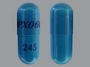 Rytary: This is a blue oblong Capsule Er imprinted with IPX066 on the front, 245 on the back, and is manufactured by AMNEAL PHARMACE.