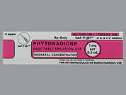 Phytonadione: This is a yellowish-amber Syringe imprinted with nothing on the front, nothing on the back, and is manufactured by INTERNATIONAL M.