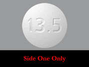Pemazyre: This is a white round Tablet imprinted with 13.5 on the front, I on the back, and is manufactured by INCYTE CORPORAT.