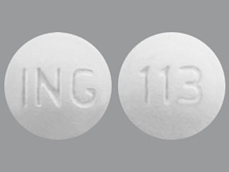 This is a Tablet imprinted with ING on the front, 113 on the back.