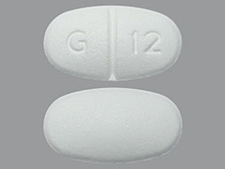 This is a Tablet imprinted with G 12 on the front, nothing on the back.