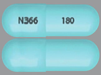 Esto es un Cápsula Er 24 Hr imprimido con N366 en la parte delantera, 180 en la parte posterior, y es fabricado por None.