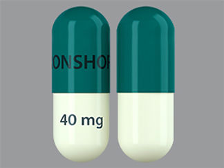 This is a Capsule D Release Er Sprinkle imprinted with IRONSHORE on the front, 40 mg on the back.