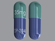 Zorvolex: This is a Capsule imprinted with 35mg on the front, IP-204 on the back.