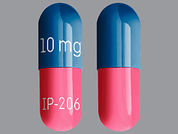 Vivlodex: This is a Capsule imprinted with 10 mg on the front, IP-206 on the back.