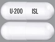 Reltone: This is a Capsule imprinted with U-200 on the front, ISL on the back.