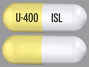 Reltone: This is a Capsule imprinted with U-400 on the front, ISL on the back.