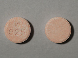 This is a Tablet imprinted with W 925 on the front, nothing on the back.
