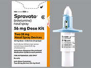 Spravato: This is a colorless Spray Non-aerosol imprinted with nothing on the front, nothing on the back, and is manufactured by JANSSEN PHARM..