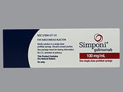 Simponi: This is a Syringe imprinted with nothing on the front, nothing on the back.