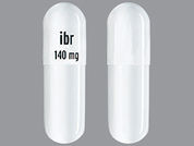 Imbruvica: This is a Capsule imprinted with ibr  140 mg on the front, nothing on the back.