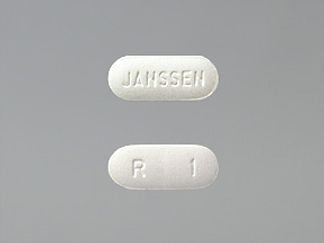 This is a Tablet imprinted with JANSSEN on the front, R  1 on the back.