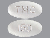 Prezista: This is a Tablet imprinted with 150 on the front, TMC on the back.