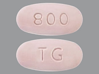 This is a Tablet imprinted with 800 on the front, TG on the back.