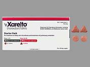 Xarelto: This is a Tablet Dose Pack imprinted with logo and 15 or 20 on the front, Xa on the back.