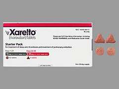 Esto es un Tableta Empaque De Dosis multicolor (2) multi-(2) imprimido con logo and 15 or 20 en la parte delantera, Xa en la parte posterior, y es fabricado por JANSSEN PHARM..