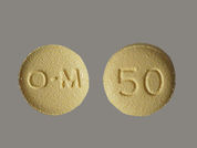 Nucynta: This is a Tablet imprinted with O-M on the front, 50 on the back.