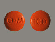 Nucynta: This is a Tablet imprinted with O-M on the front, 100 on the back.