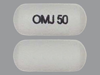 Esto es un Tableta Er 12 Hr imprimido con OMJ 50 en la parte delantera, nada en la parte posterior, y es fabricado por None.