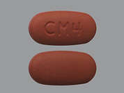 Invokamet Xr: This is a reddish-brown oblong Tablet I And Extend R Biphase 24hr imprinted with CM4 on the front, nothing on the back, and is manufactured by JANSSEN PHARM..