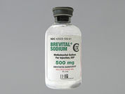 Brevital Sodium: Esto es un Vial imprimido con nada en la parte delantera, nada en la parte posterior, y es fabricado por None.