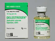 Delestrogen: This is a pale yellow Vial imprinted with nothing on the front, nothing on the back, and is manufactured by PAR HEALTH USA,.
