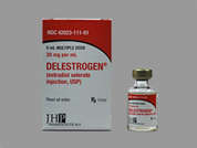 Delestrogen: This is a colorless Vial imprinted with nothing on the front, nothing on the back, and is manufactured by PAR PHARMACEUTI.