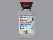 Ketalar: This is a Vial imprinted with nothing on the front, nothing on the back.