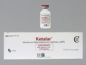 Ketalar: This is a Vial imprinted with nothing on the front, nothing on the back.