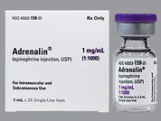 Adrenalin Chloride: This is a Vial imprinted with nothing on the front, nothing on the back.