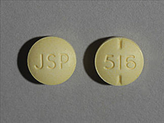 This is a Tablet imprinted with JSP on the front, 516 on the back.