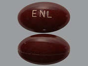 Enbrace Hr: Esto es un Cápsula Inmediato D Release Biphase annatto oval imprimido con ENL en la parte delantera, nada en la parte posterior, y es fabricado por JAYMAC PHARMA.