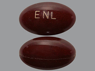 This is a Capsule Immediate D Release Biphase imprinted with ENL on the front, nothing on the back.