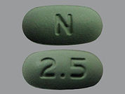 Naratriptan Hcl: This is a Tablet imprinted with N on the front, 2.5 on the back.