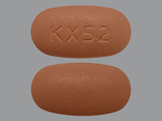 This is a Tablet imprinted with KX52 on the front, nothing on the back.