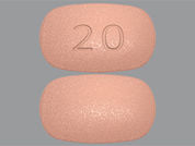 Nourianz: This is a Tablet imprinted with 20 on the front, nothing on the back.