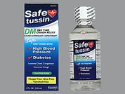 Safetussin Dm: This is a Liquid imprinted with nothing on the front, nothing on the back.