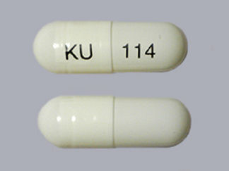 This is a Capsule Dr imprinted with KU on the front, 114 on the back.