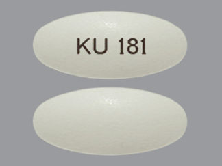 This is a Tablet Dr imprinted with KU 181 on the front, nothing on the back.