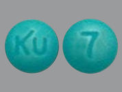 Rabeprazole Sodium: This is a Tablet Dr imprinted with KU on the front, 7 on the back.