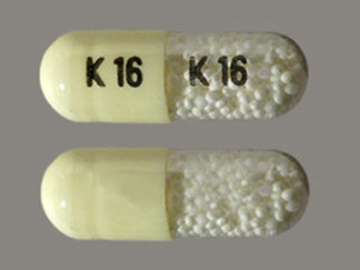 This is a Capsule Er imprinted with K 16 on the front, K 16 on the back.
