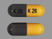 Phentermine Hcl: This is a Capsule imprinted with K 26 on the front, K 26 on the back.