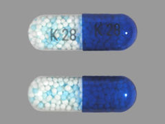 This is a Capsule imprinted with K 28 on the front, K 28 on the back.
