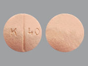 Benzphetamine Hcl: Esto es un Tableta imprimido con K 40 en la parte delantera, nada en la parte posterior, y es fabricado por None.