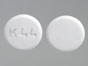 Diethylpropion Hcl: Esto es un Tableta imprimido con K 44 en la parte delantera, nada en la parte posterior, y es fabricado por None.