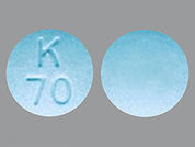 Oxymorphone Hcl: This is a Tablet imprinted with K  70 on the front, nothing on the back.