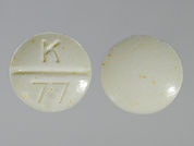Phendimetrazine Tartrate: This is a Tablet imprinted with K  77 on the front, nothing on the back.