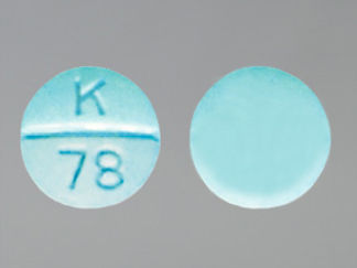 This is a Tablet imprinted with K  78 on the front, nothing on the back.