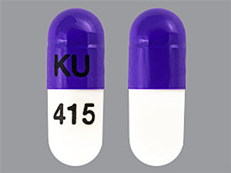 This is a Capsule Dr imprinted with KU on the front, 415 on the back.