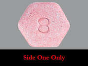 Buprenorphine-Naloxone: This is a light pink hexagonal Tablet Sublingual imprinted with 8 on the front, nothing on the back, and is manufactured by LANNETT CO. INC.